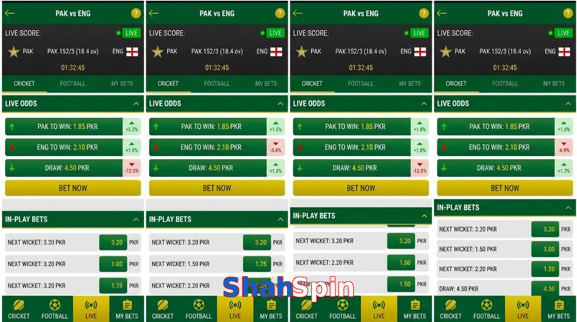 Game list for ShahSpin bet section