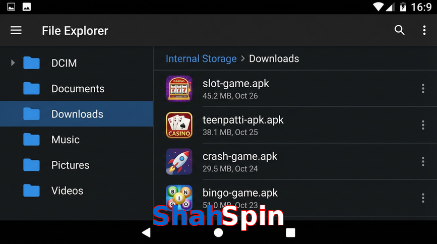 Main screen of ShahSpin gameapk page for PK players