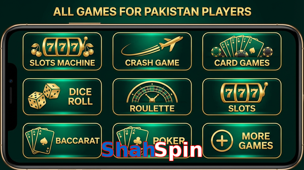 Main screen of ShahSpin games page for PK players